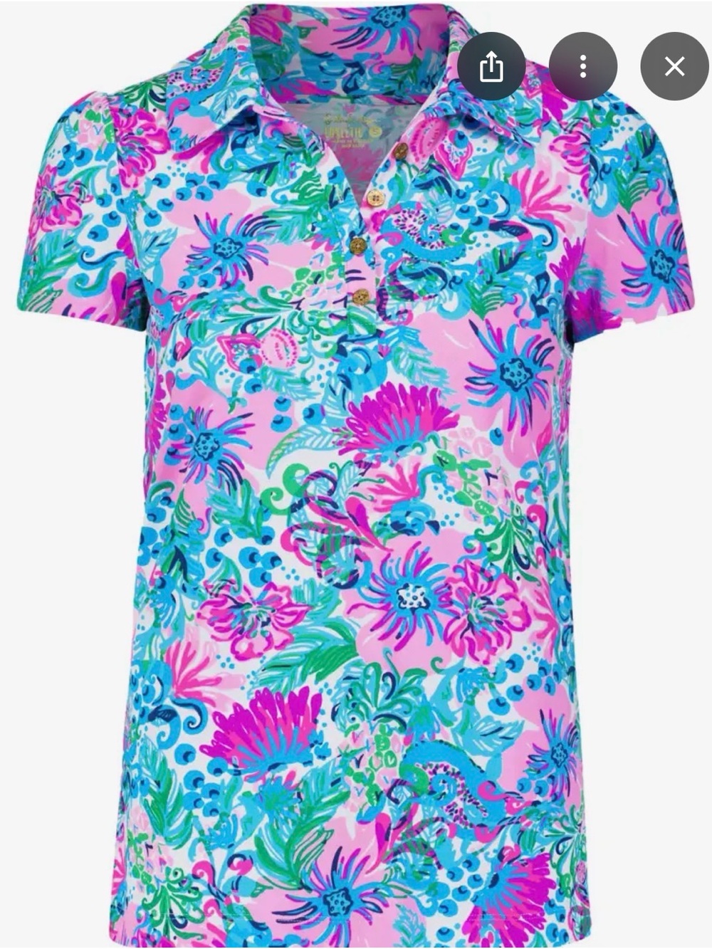 Lilly Pulitzer UPF 50+ Luxletic Frida Scallop Polo Top
